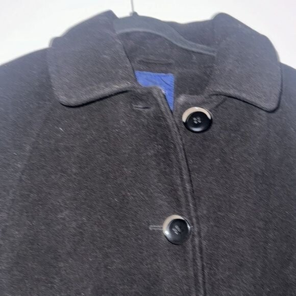 Classic Black Button Up Wool Blend Winter Coat Basic Editions Womens Size S - Picture 2 of 10